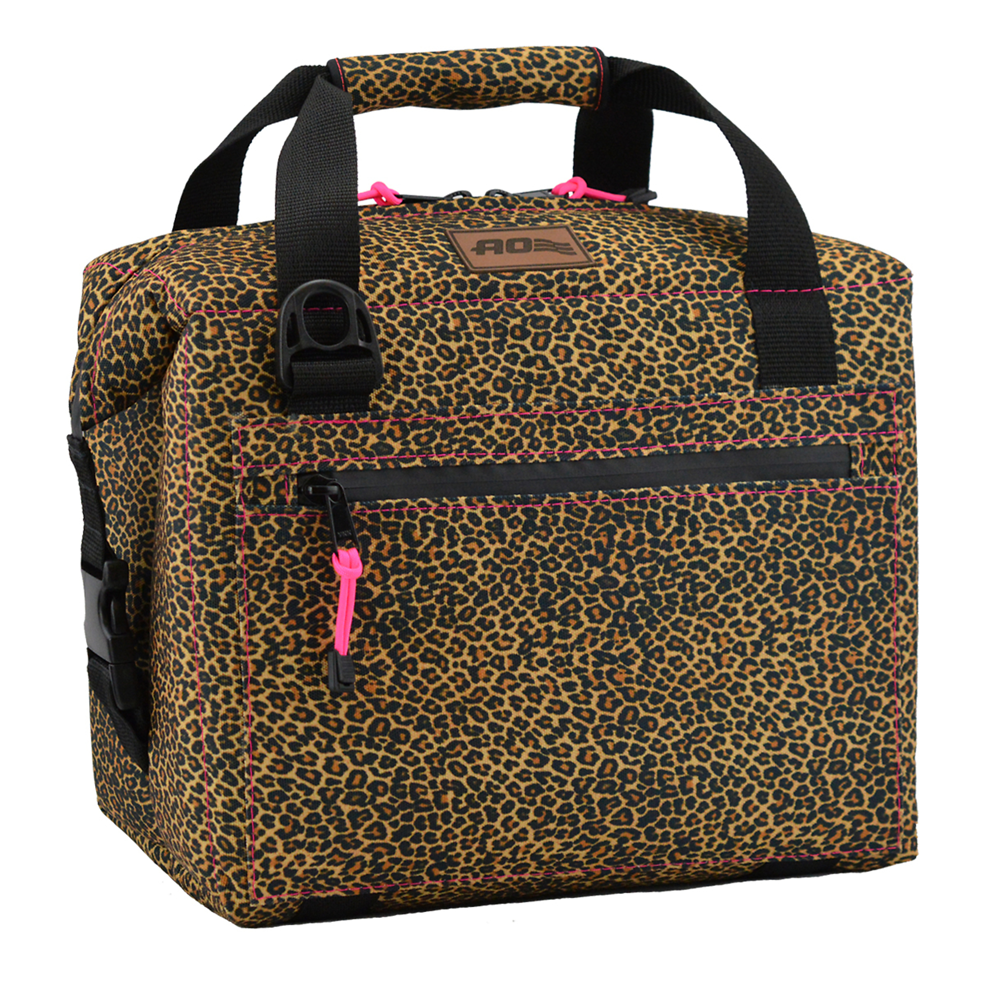 AO Coolers, 12 PACK LEOPARD PRINT W/ PINK ACCENT, Capacity 1.1 Gal, Model# AOUS12LPPK